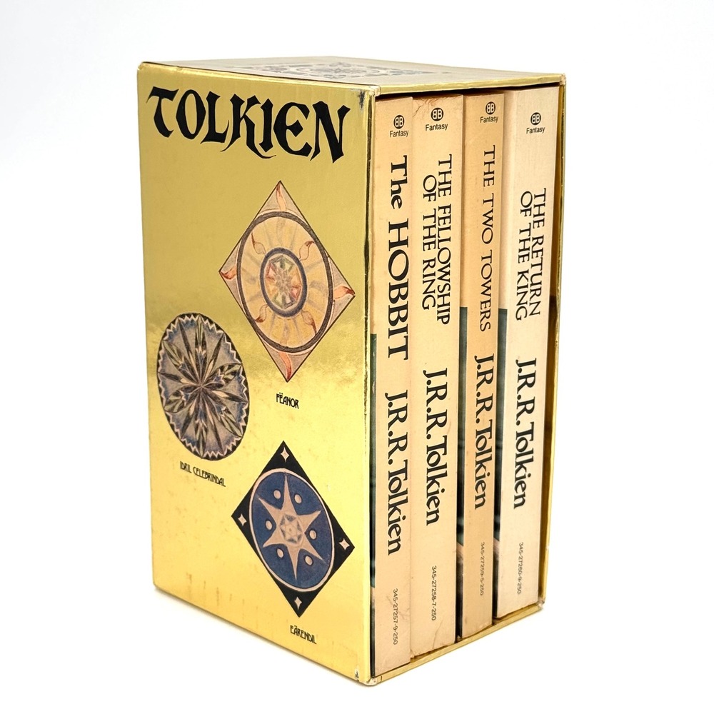 Vintage Lord of the Rings Box Set Tolkien Gold Slipcase Ballantine 1973